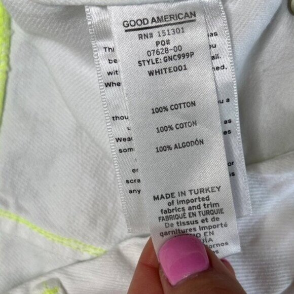 Good American NWT Good '90s High Waist Carpenter Jeans Size 26 Baggy White - Picture 10 of 13